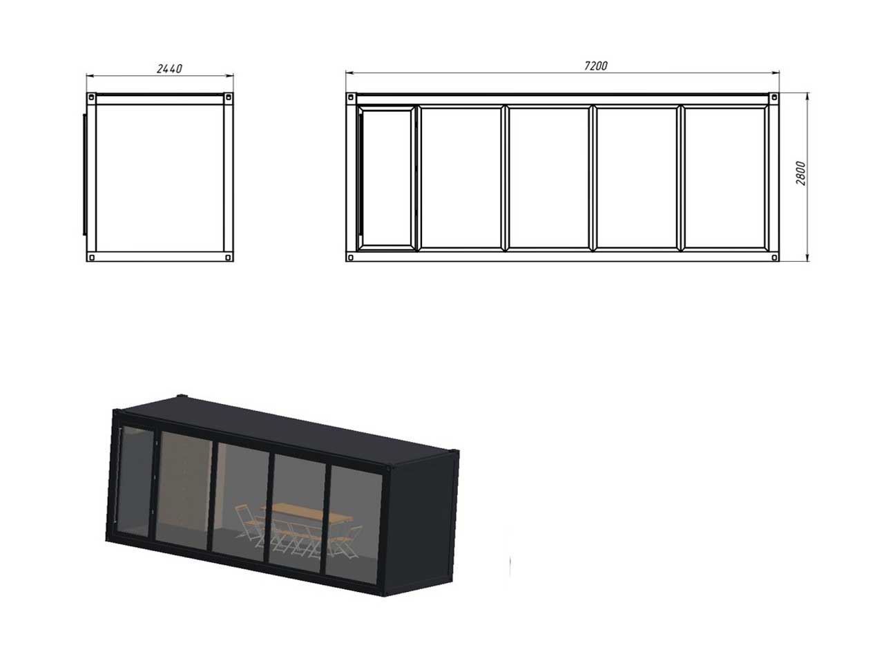 201 Модульний будинок- відділ продажу 4,88х9,5х2,7м 201 Модульний будинок- відділ продажу 4,88х9,5х2,7м