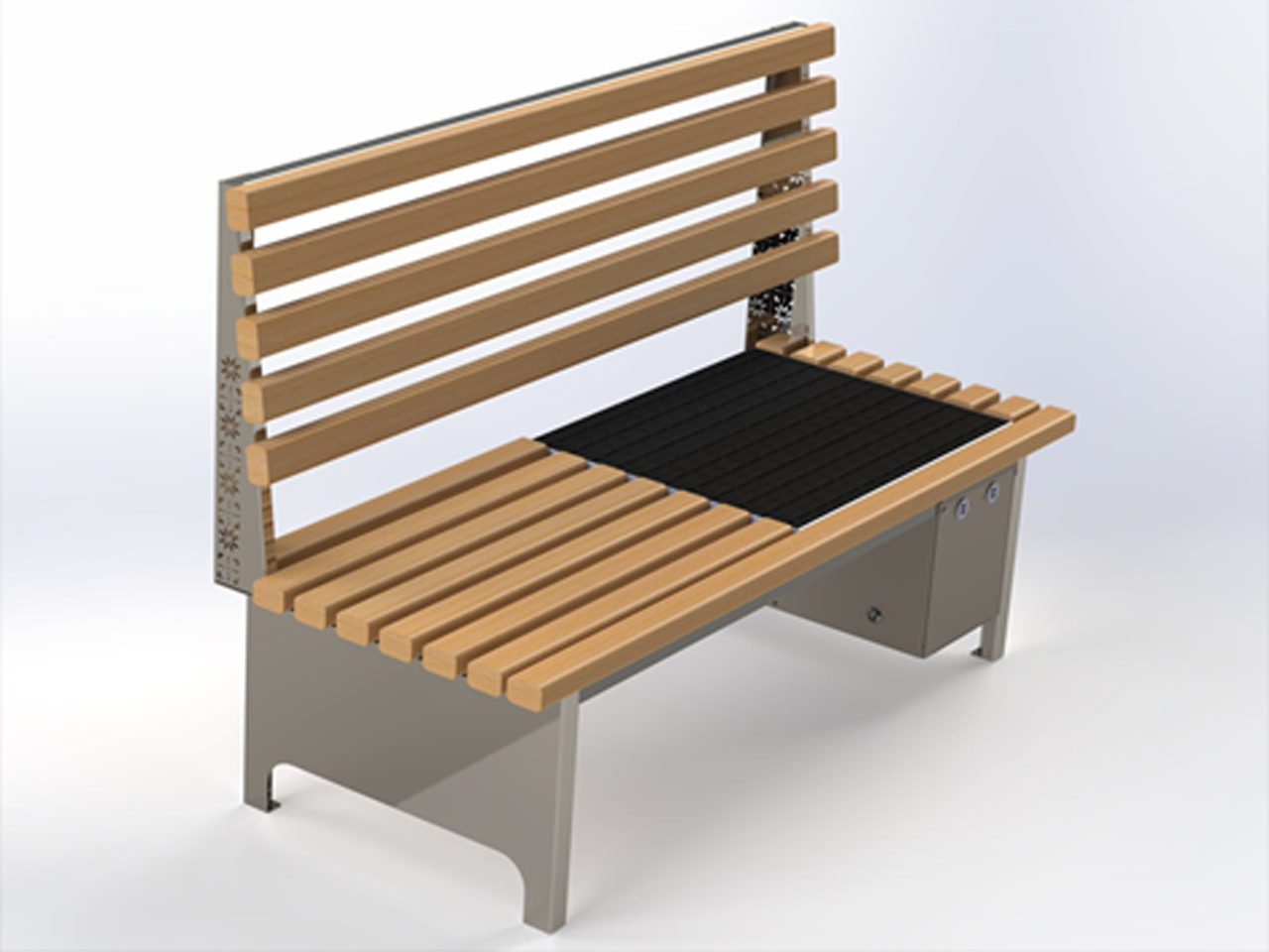 Лавочка з сонячною батареєю для парку