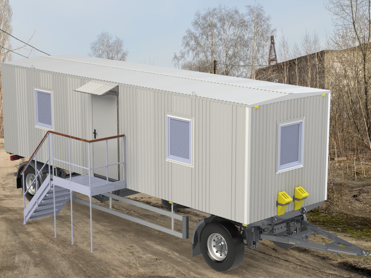 Побутовий вагончик для будівельників на шасі Побутовий вагончик для будівельників на шасі